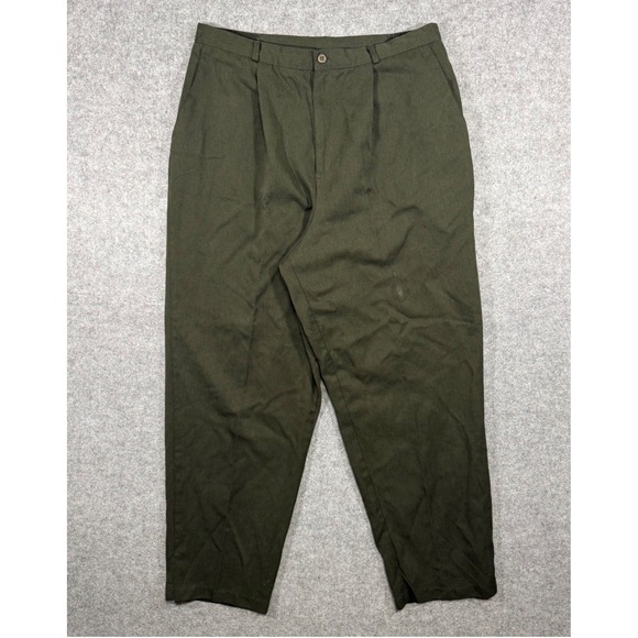 Liz Baker Pants - Liz Baker Trousers Women 18 Olive Green Pleated Elastic Waist Tapered Vintage